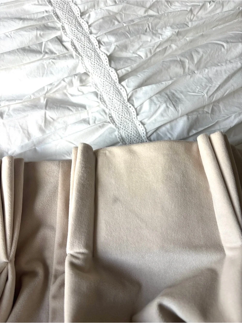 Custom Drapery Ivory Velvet Window Treatments 50x84 Blackout Curtains